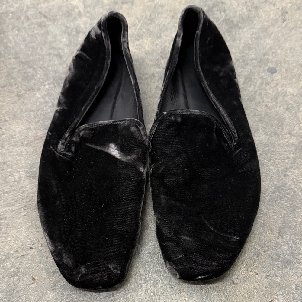 Vince Black Velvet Men's Slip-On Loafers